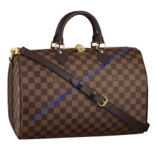 Louis Vuitton Damier Ebene Speedy 35cm with shoulder strap bandouliere N41182 Louis Vuitton Damier Ebene Speedy 35cm with shoulder strap bandouliere N41182