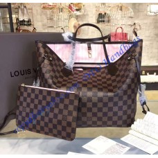 Louis Vuitton Damier Ebene Canvas Rose Ballerine Neverfull MM N41603 Louis Vuitton Damier Ebene Canvas Rose Ballerine Neverfull MM N41603