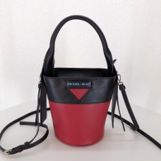 Ouverture nylon bucket bag Red Black