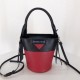 Ouverture nylon bucket bag Red Black