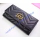 Gucci GG Marmont continental wallet in Black leather with a chevron design Gucci GG Marmont continental wallet in Black leather with a chevron design