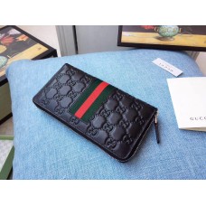 Black Signature Web zip around wallet