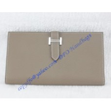 Hermes Bearn Long Wallet HW208 gray Hermes Bearn Long Wallet HW208 gray