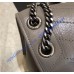 Saint Laurent Large Niki Chain Bag in Crinkled and Quilted Gray Leather