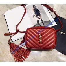 Saint Laurent Chevron Lou Belt Bag Red Saint Laurent Chevron Lou Belt Bag Red