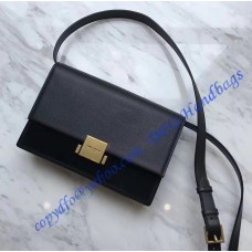 Medium Bellechasse Bag in Black Leather and Suede