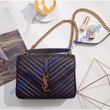 Saint Laurent Classic Medium College Monogram Bag in Black Malelasse Leather with Gold-toned Hardware Saint Laurent Classic Medium College Monogram Bag in Black Malelasse Leather with Gold-toned Hardware