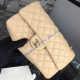 Chanel Small Classic Flap Bag in Tan Lambskin with golden hardware