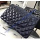 Chanel Small Classic Flap Bag in Dark Blue Lambskin with silver hardware