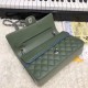 Chanel Small Classic Flap Bag in Green Lambskin with silver hardware