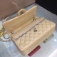 Chanel Small Classic Flap Bag in Tan Lambskin with silver hardware