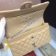 Chanel Small Classic Flap Bag in Tan Lambskin with silver hardware