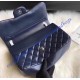 Chanel Jumbo Classic Flap Bag in Dark Blue Lambskin with silver hardware