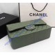 Chanel Jumbo Classic Flap Bag in Green Lambskin with silver hardware