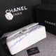 Chanel Jumbo Classic Flap Bag in White Lambskin with silver hardware