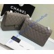 Chanel Jumbo Classic Flap Bag in Gray Caviar Leather with silver hardware