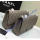 Chanel Jumbo Classic Flap Bag in Gray Caviar Leather with silver hardware