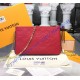 Louis Vuitton Monogram Empreinte Leather Double Zip Pochette Marine Rouge M63916
