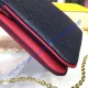 Louis Vuitton Monogram Empreinte Leather Double Zip Pochette Marine Rouge M63916