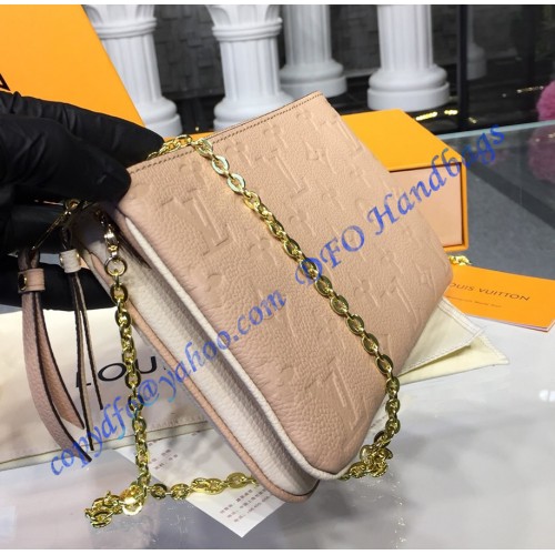 Louis Vuitton Monogram Empreinte Leather Double Zip Pochette Beige Dore ...
