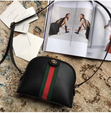 Gucci Ophidia Leather Small Shoulder Bag GU499621-black