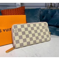 Louis Vuitton Damier Azur Zippy Wallet Rose Ballerine N63503-pink