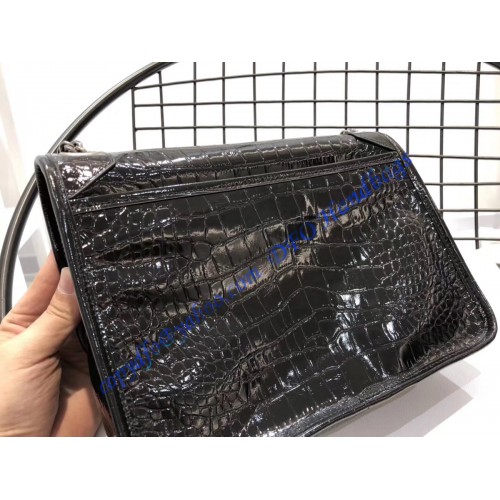 Saint Laurent Medium Niki Chain Bag in Crocodile Embossed Leather ...
