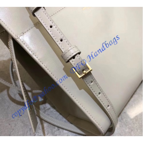Saint Laurent UPTOWN Small tote in shiny smooth leather YSL6491-white ...