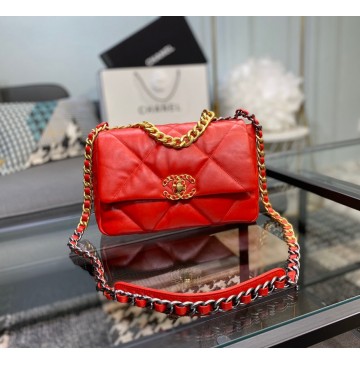 Chanel 19 Small Flap Bag C1160-red