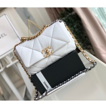 Chanel 19 Small Flap Bag C1160-white