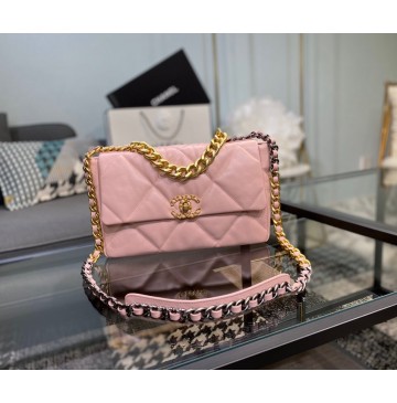 Chanel 19 Large Flap Bag C1161-pink