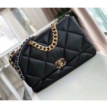 Chanel 19 Maxi Flap Bag C1162-black