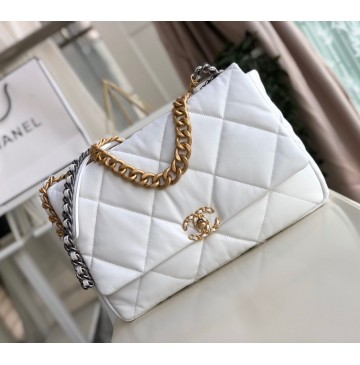 Chanel 19 Maxi Flap Bag C1162-white