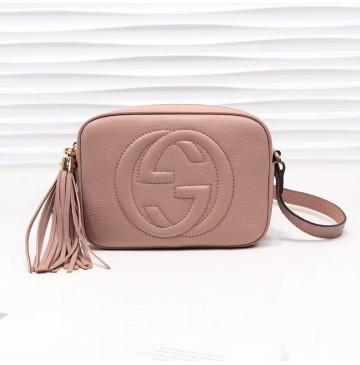 Gucci Soho Small Leather Disco Bag GU308364-light-pink