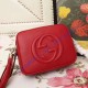 Gucci Soho Small Leather Disco Bag GU308364-red