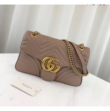 Gucci Medium GG Marmont Matelasse Shoulder Bag Tan