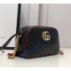 Gucci GG Marmont small matelasse shoulder bag GU447632-black-red