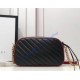 Gucci GG Marmont small matelasse shoulder bag GU447632-black-red