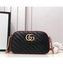 Gucci GG Marmont small matelasse shoulder bag GU447632-black-red