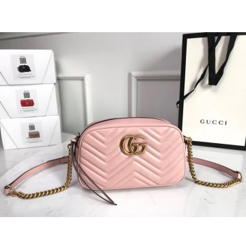 Gucci GG Marmont small matelasse shoulder bag GU447632A-pink