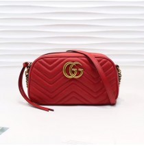 Gucci GG Marmont small matelasse shoulder bag GU447632A-red