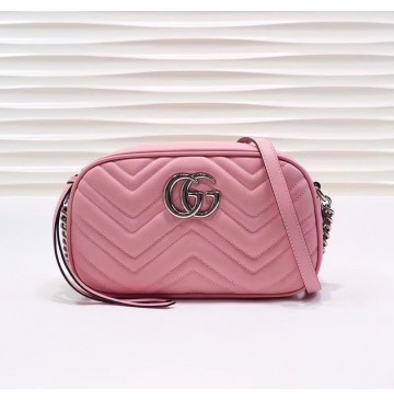 Gucci GG Marmont small matelasse shoulder bag GU447632B-pink