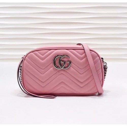 Gucci GG Marmont small matelasse shoulder bag GU447632B-pink – LuxTime ...