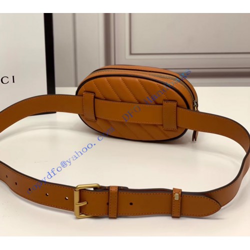 Gucci GG Marmont Matelasse Leather Belt Bag GU476434-brown-black ...