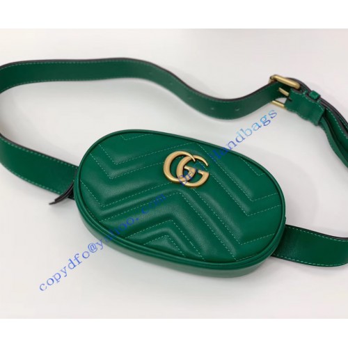 Gucci GG Marmont Matelasse Leather Belt Bag GU476434-green – LuxTime ...