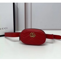 Gucci GG Marmont Matelasse Leather Belt Bag GU476434-red