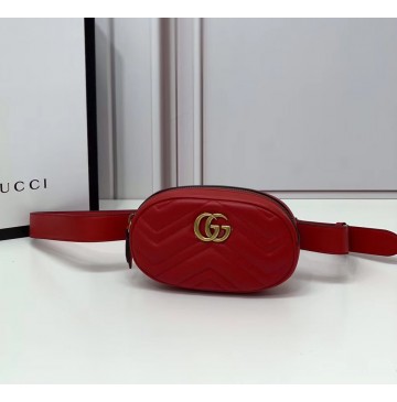 Gucci GG Marmont Matelasse Leather Belt Bag GU476434-red