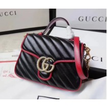 Gucci GG Marmont Mini Top Handle Bag GU547260-black-red