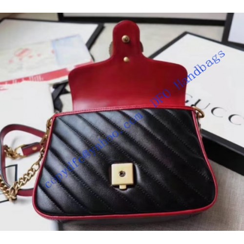 Gucci GG Marmont Mini Top Handle Bag GU547260-black-red – LuxTime DFO ...