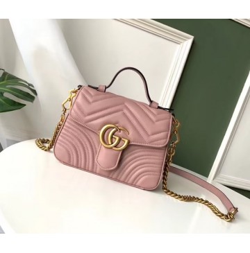 Gucci GG Marmont Mini Top Handle Bag GU547260-pink